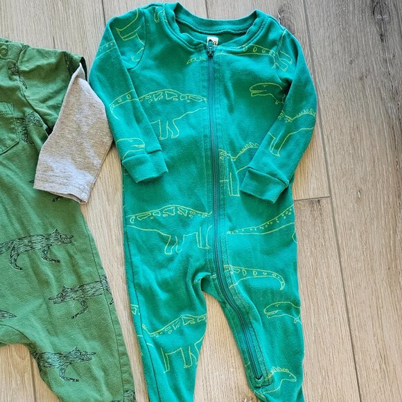 Tea Collection - Layered Sleeve Baby Romper - Sleepers - 3-6 month -  Set of 4 - Picture 7 of 9